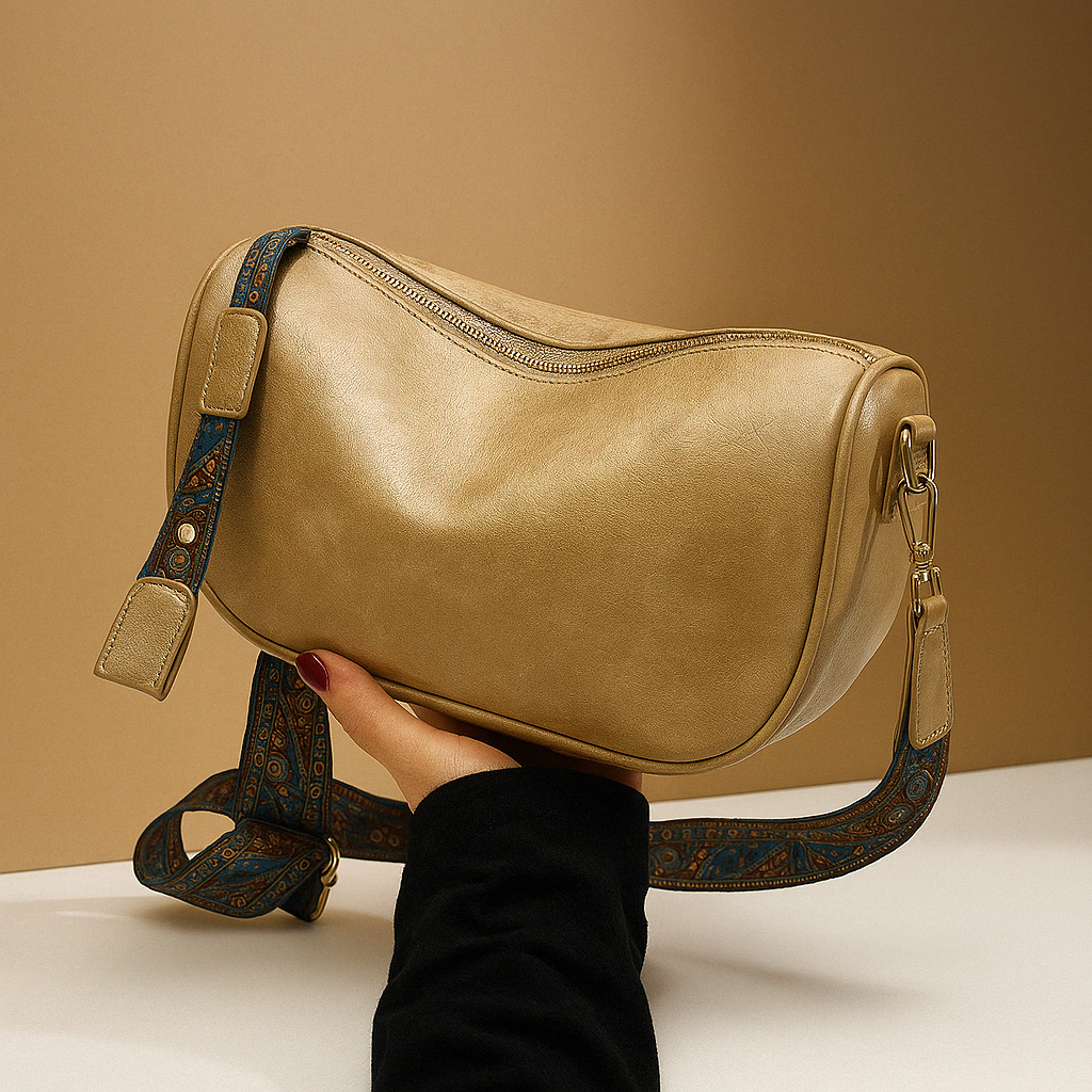 Strukturierte echte Leder -Crossbody -Tasche für Frauen | Fenna-3