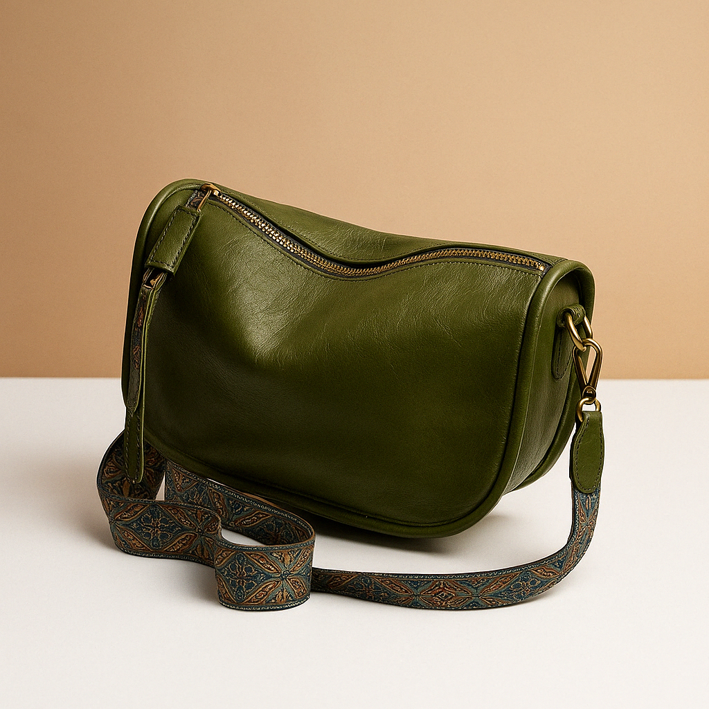 Strukturierte echte Leder -Crossbody -Tasche für Frauen | Fenna-4