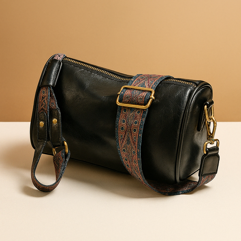  Strukturierte echte Leder -Crossbody -Tasche für Frauen | Fenna-1